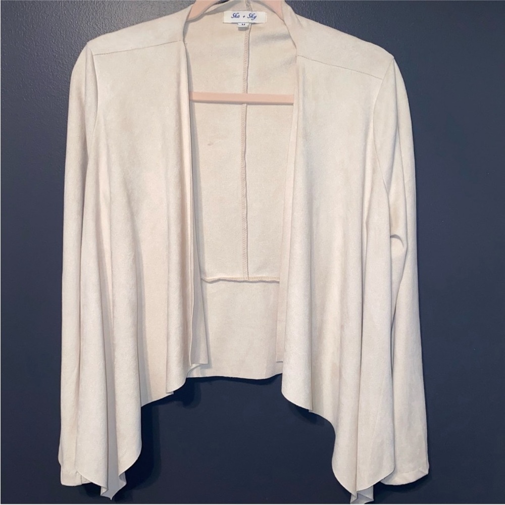 She + Sky Cream Cardigan